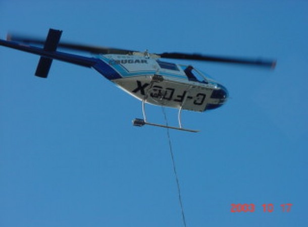 <span>Chopper:</span> One of many loads to the island